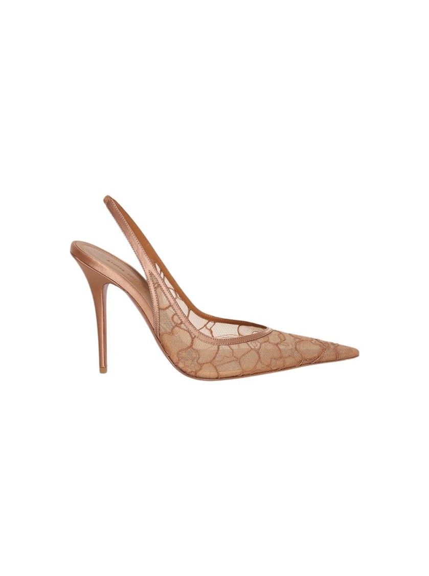 Amina Muaddi 105mm Anok Pumps In Neutral
