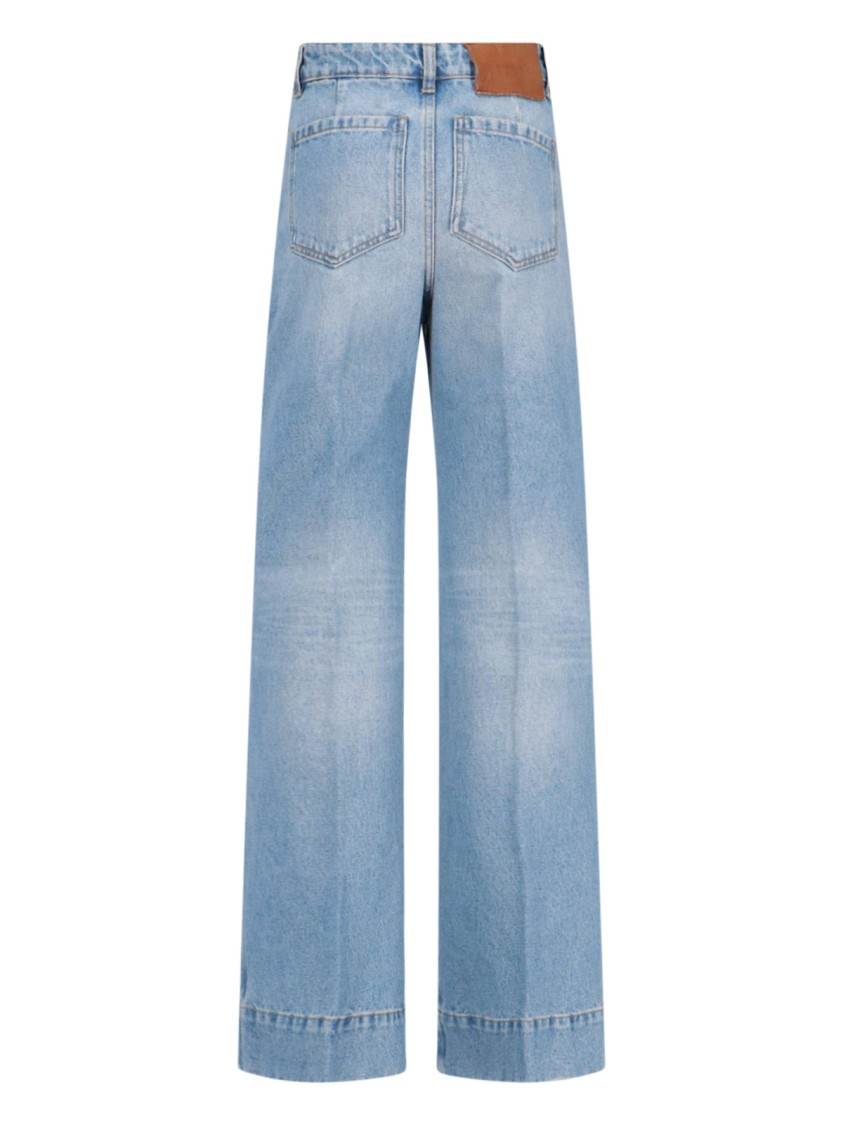 Shop Victoria Beckham "alina" Straight Leg Jeans – Light Blue