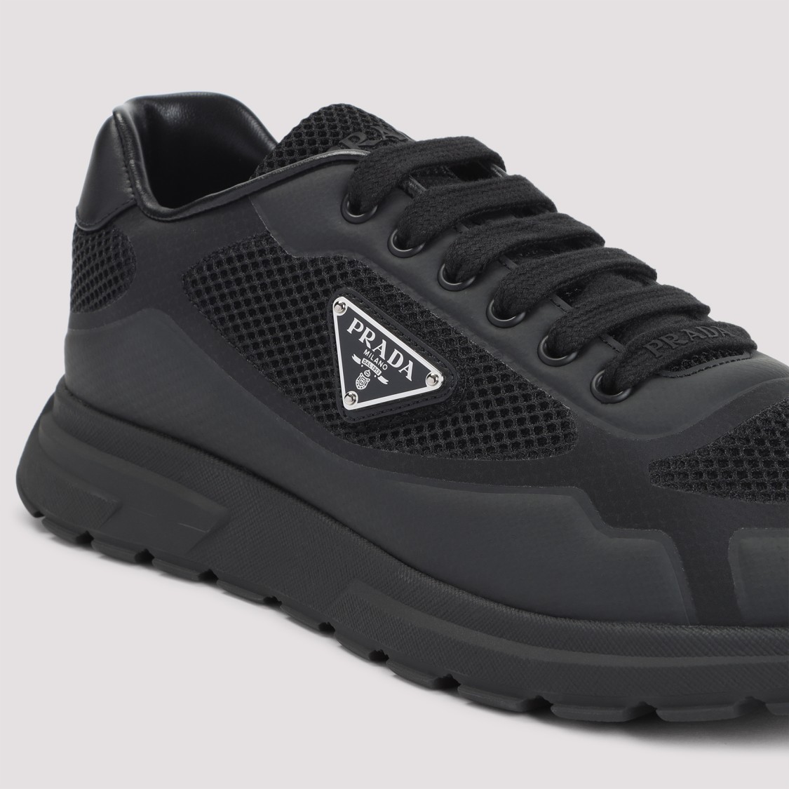 Prada Sneakers Prax 2.0 In Black Fabric And Mesh Men In Black