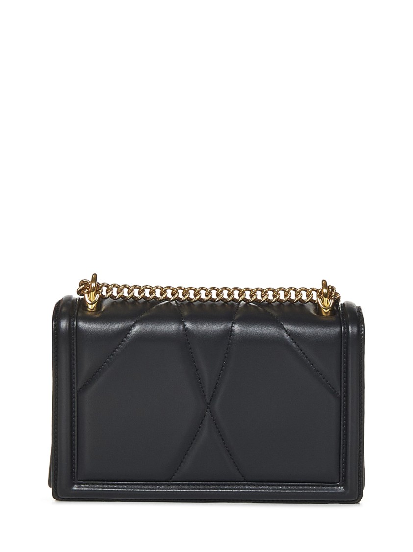 Dolce & Gabbana Devotion Medium Leather Shoulder Bag In Black