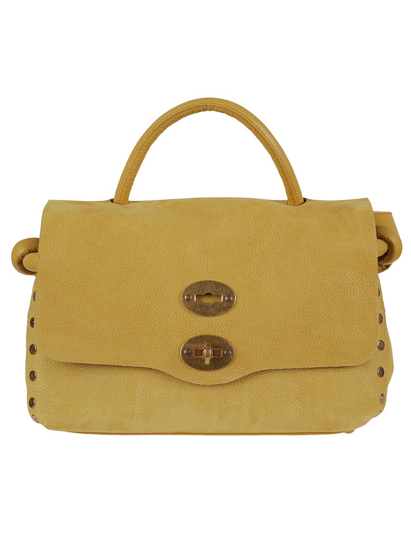 Zanellato Textured Leather Handbag With Flap Closure In Yellow