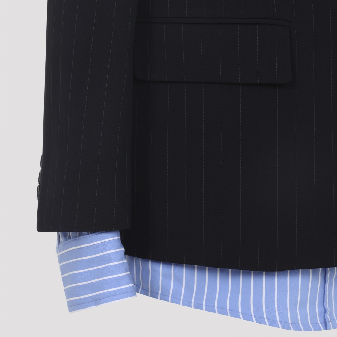 Acne Studios Tailored Black Blazer With Extended Hem In Black