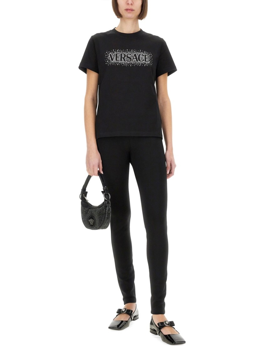 Versace "starry Sky" T-shirt In Black