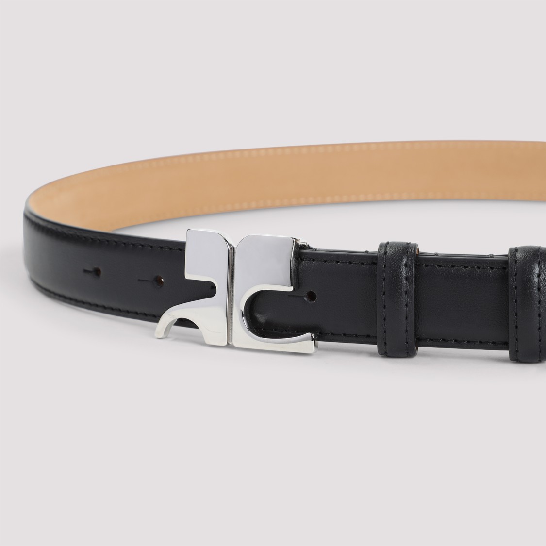 Shop Courrèges Black Leather Belt