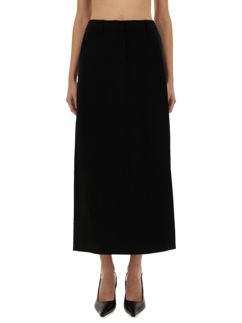 Michael Michael Kors Textured Crepe Maxi Skirt In Black
