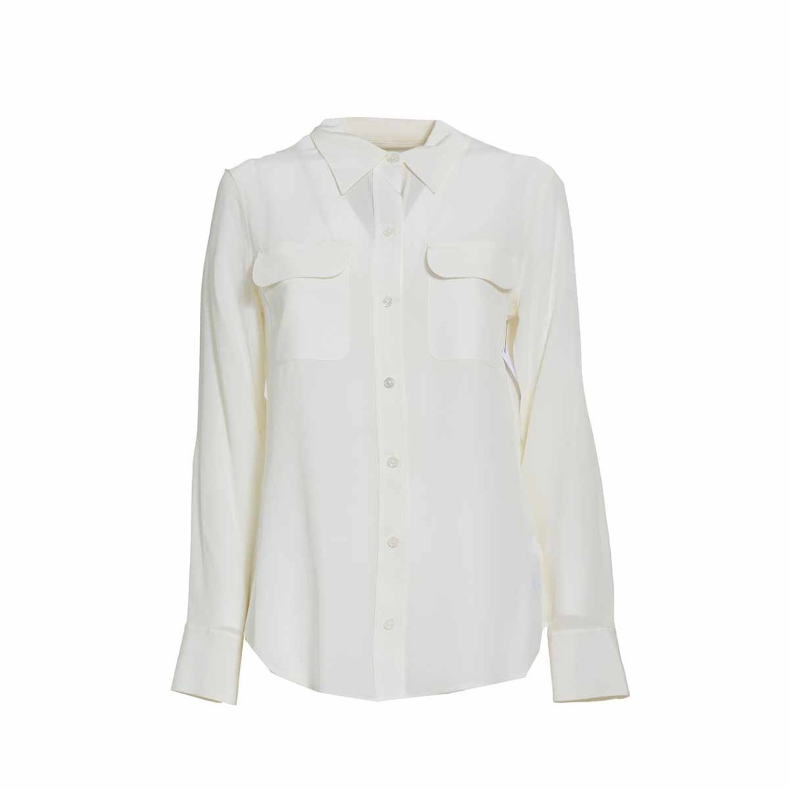 Equipment Slim Signature Shirt In Pure White Silk