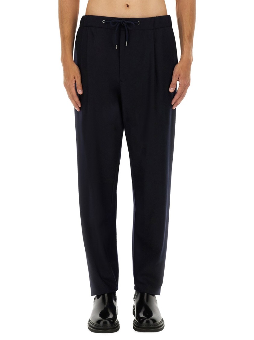 Giorgio Armani Trousers Featuring Elastic Waistband And Pockets In Black
