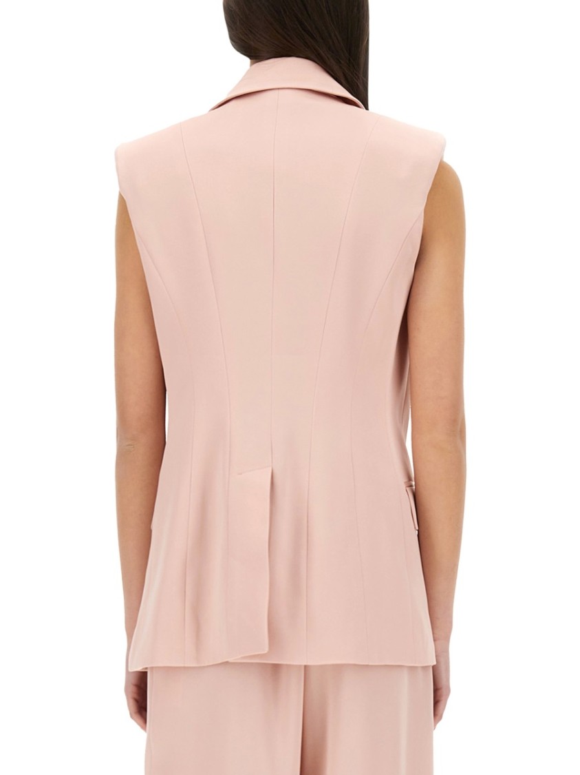 Shop Nina Ricci Double-breasted Sleeveless Jacket In Pink