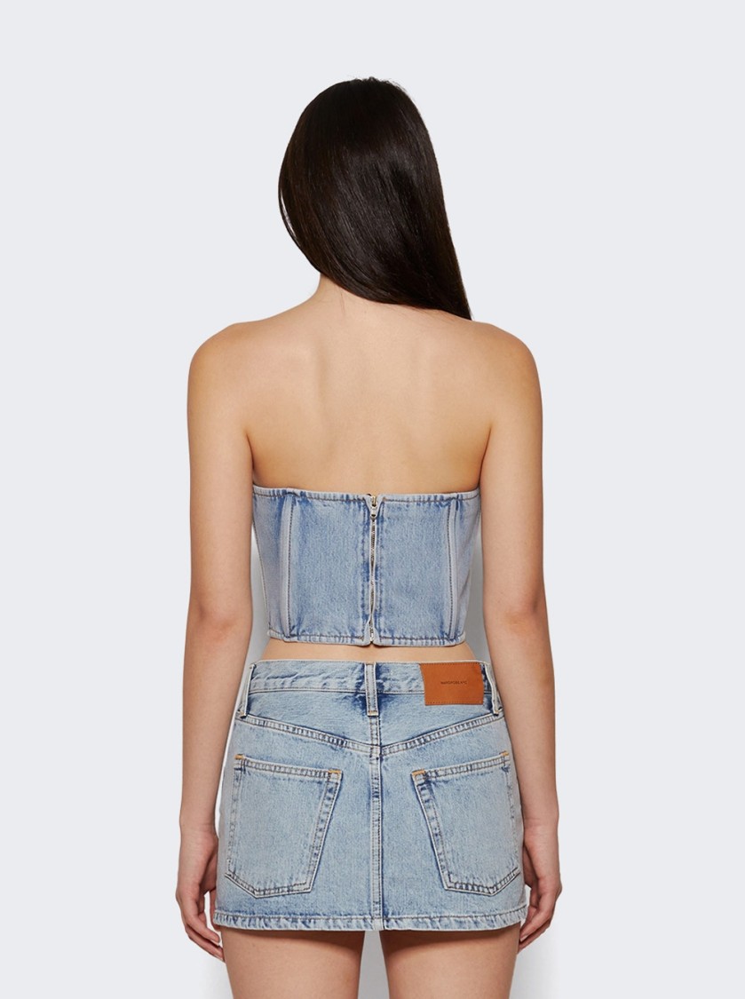 Wardrobe.nyc Denim Tube Top Blue