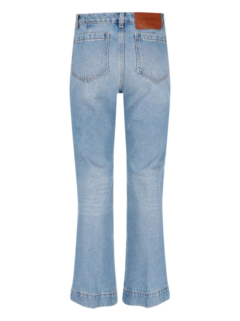 Victoria Beckham Light-wash Denim Jeans With A Distressed Effect In Blue