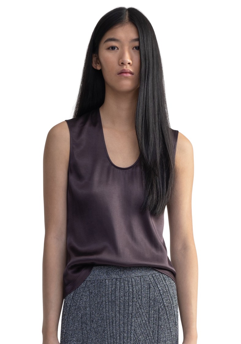 Shop Aeron Tutu - Scoop-neck Satin Top In Black