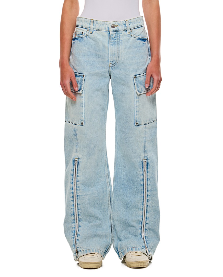 Stella Mccartney Front Zip Cargo Denim Jeans | THE LIST