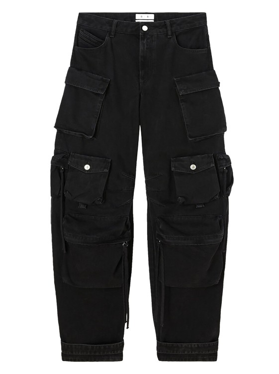 The Attico Relaxed-Fit Black Cargo With Adjustable Ankle