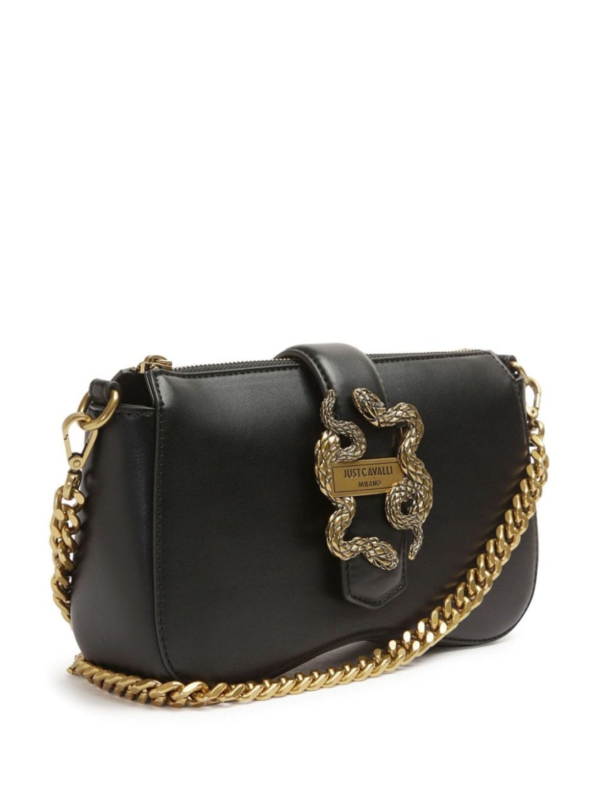 JUST CAVALLI JUST CAVALLI SHOULDER BAG WITH FABRIC AND DISTINCTIVE CHAIN DETAIL