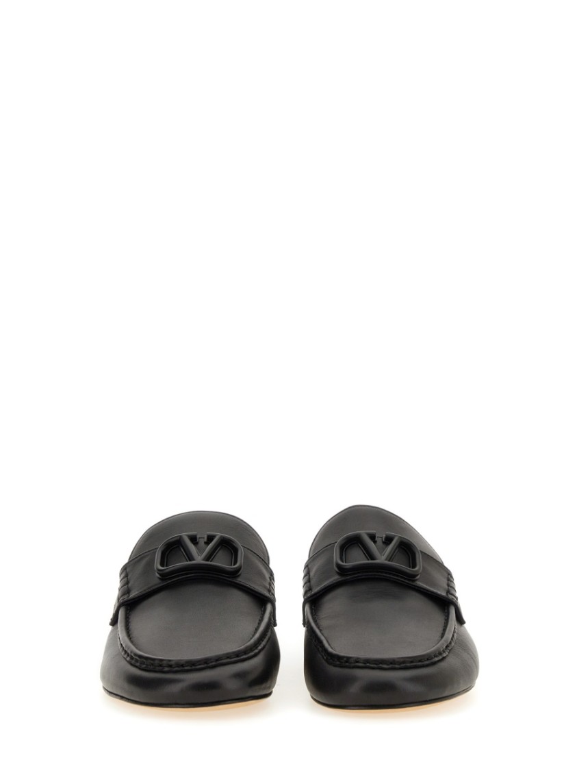 Valentino Vlogo Leather Slippers