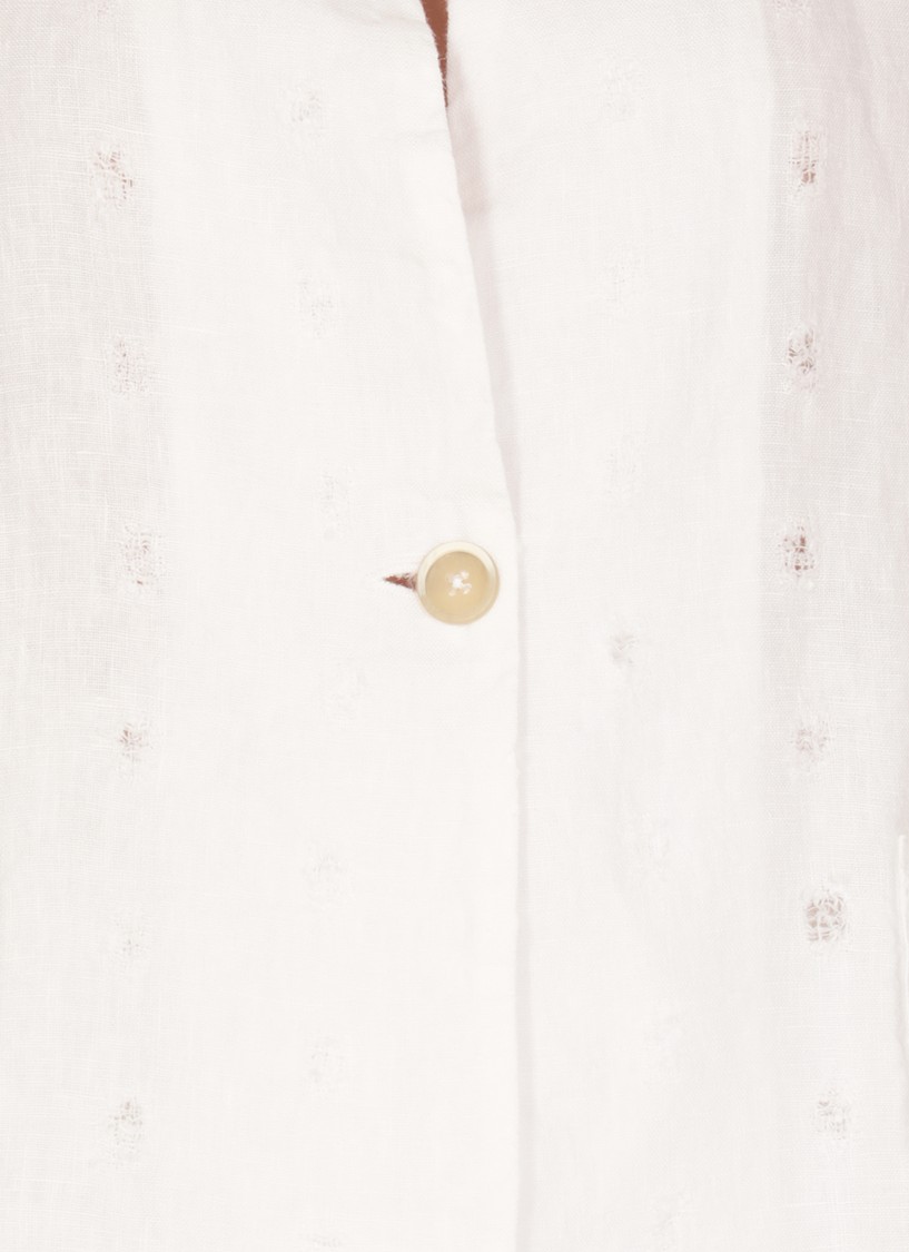 120% Lino White Linen Blazer