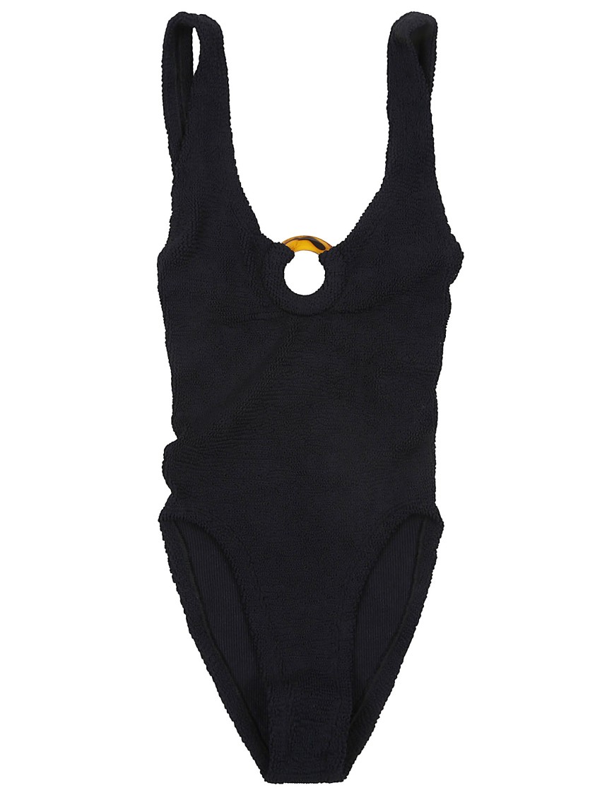 Hunza G Scoop Neck One-piece Suit In Black