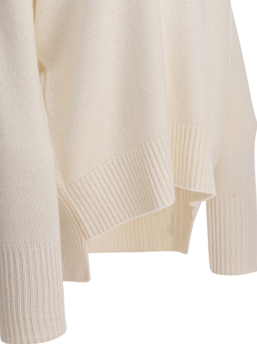 Lisa Yang Beige Cashmere Sweater In White