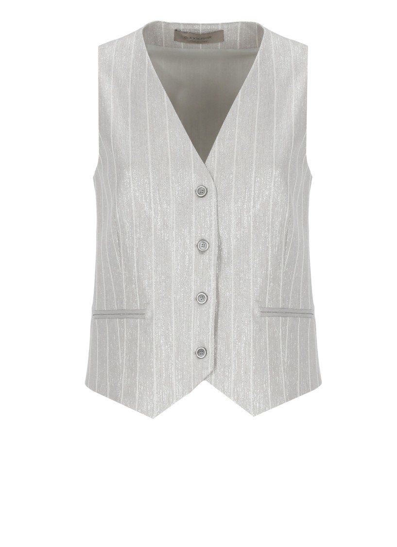 D Exterior D. Exterior Grey Viscose Vest In Grey