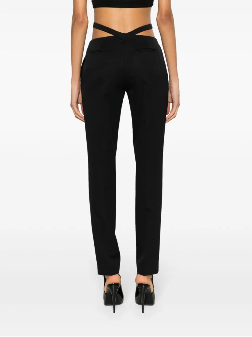 Attico The Cigarette Long Trousers Clothing In Black