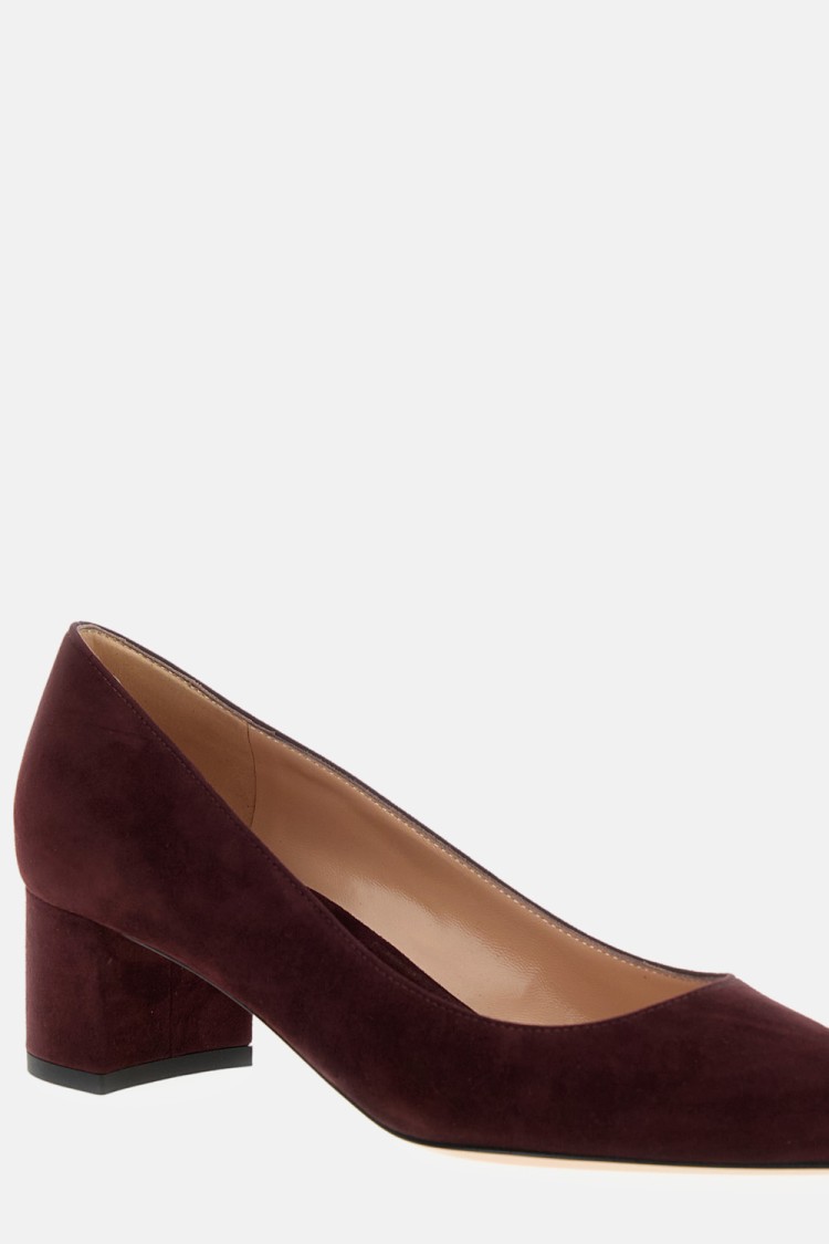 Gianvito Rossi Brown Suede Pumps With Block Heel In Black