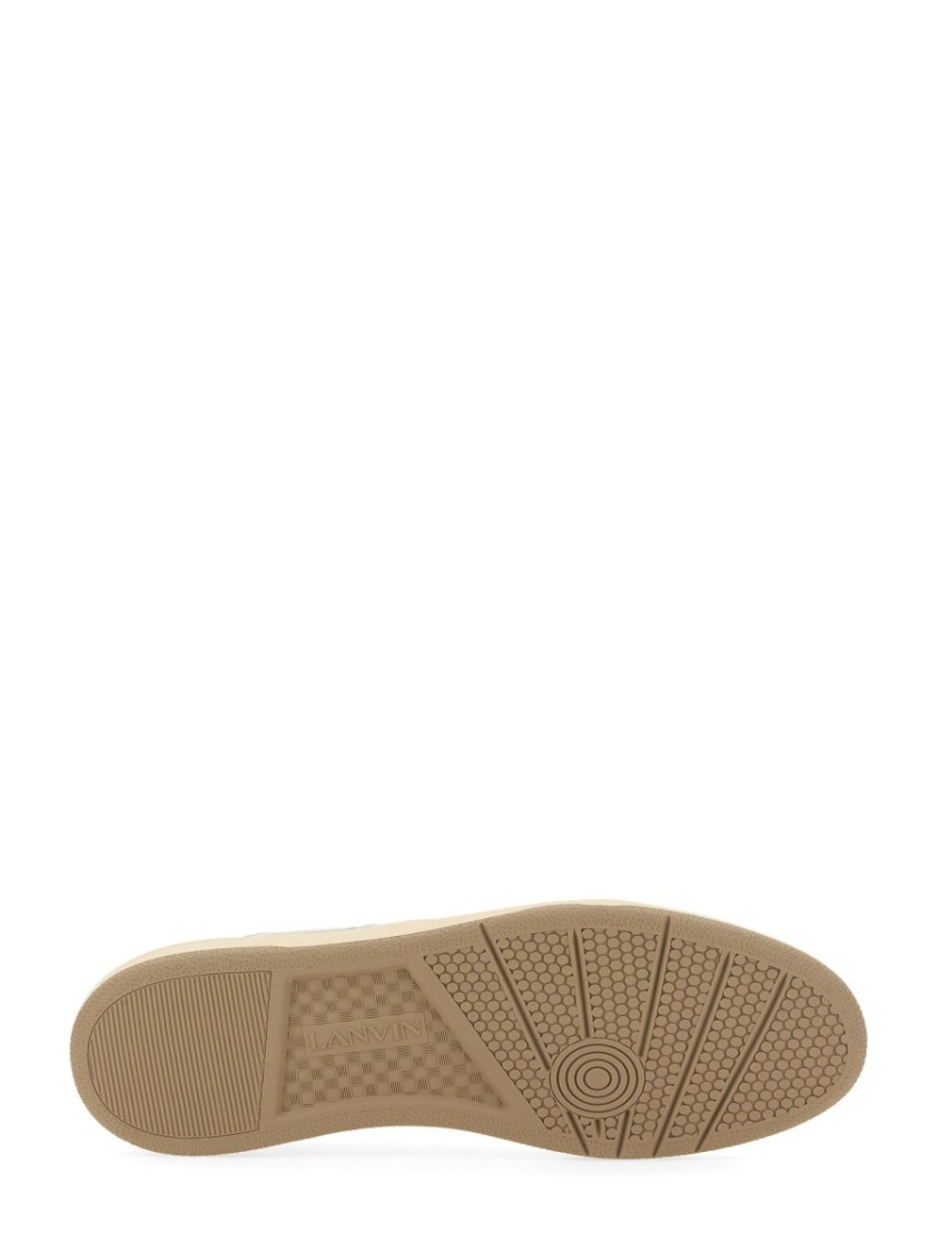 Lanvin Mesh And Leather Clay Sneakers With In White