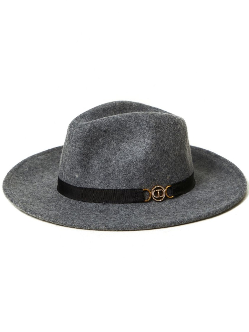 Twinset Twin-set Grey Wool Hat In Gray