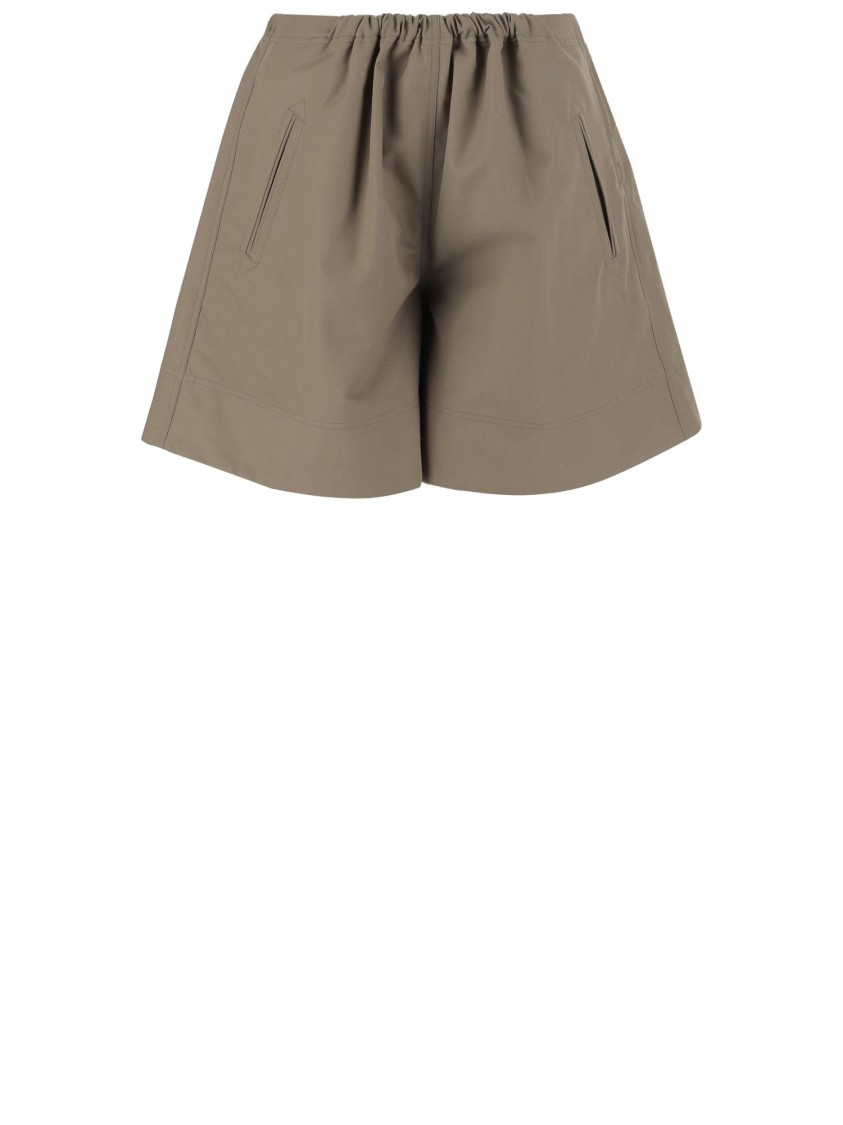 Shop Niccolò Pasqualetti Flared Cotton Short Pants With Welt Pockets