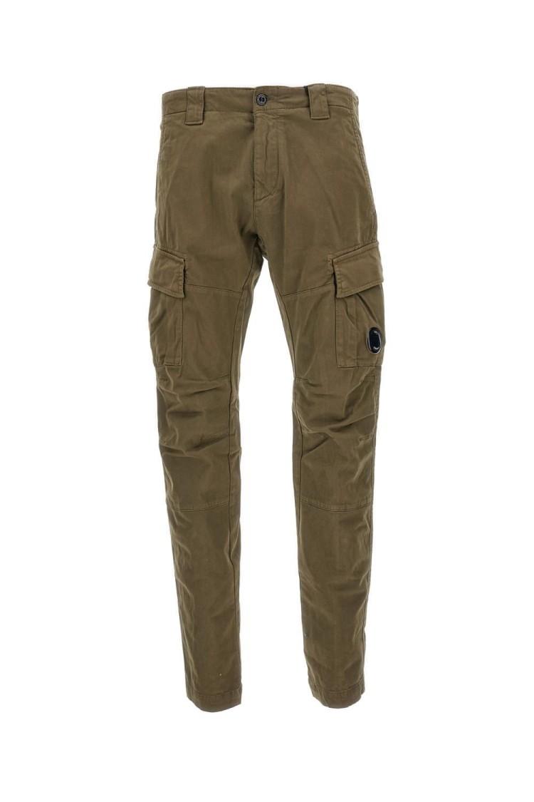 C.p. Company Satin Cargo Pants With Lens Detail In Neutral