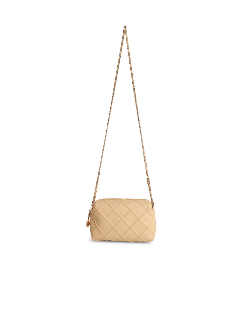 Tory Burch Borsa Crossbody Fleming Small In Pelle Trapuntata Colore Vaniglia In White