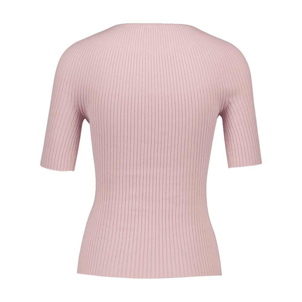 Shop Courrèges Solar Ss Sweater - Cotton - Pink