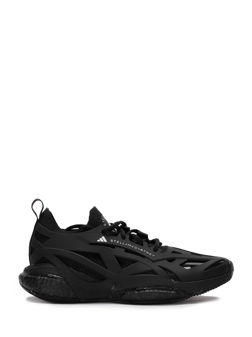 Adidas By Stella Mccartney Primegreen Primeknit Black Sneakers With Flexible Eva Sock In Black