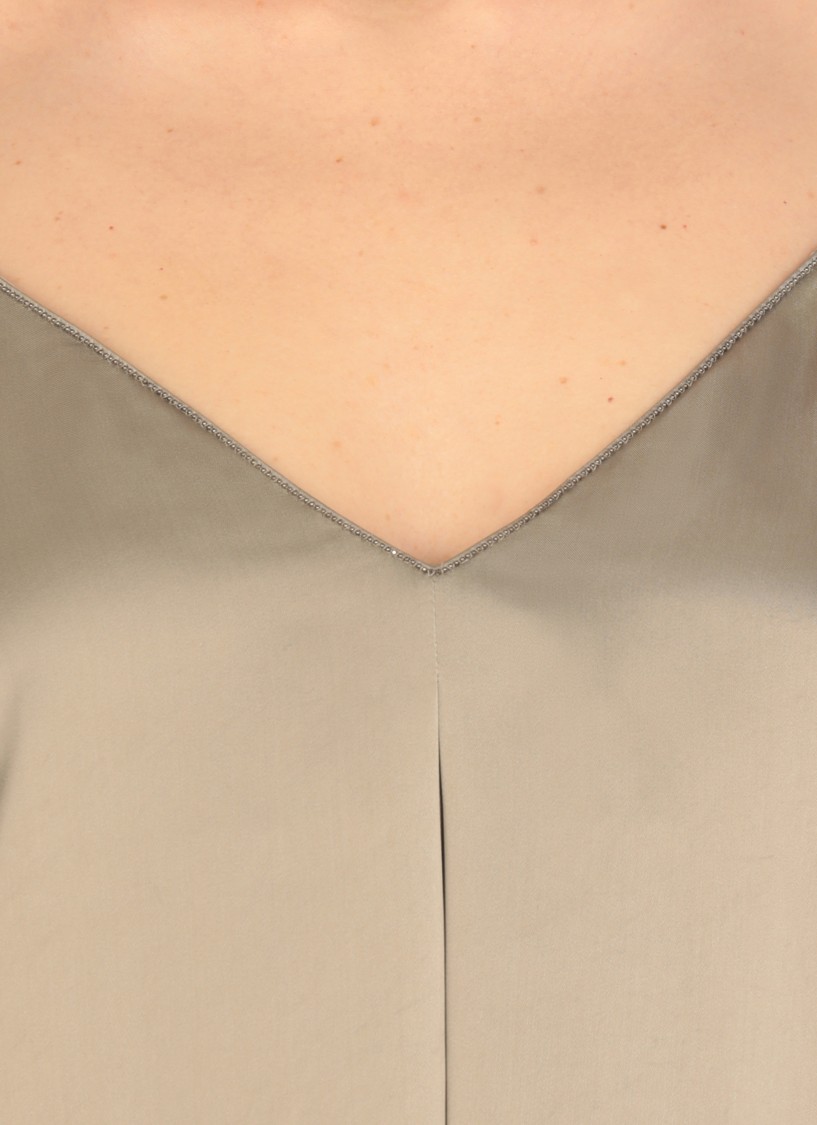 Fabiana Filippi Brown Viscose Top In Neutrals