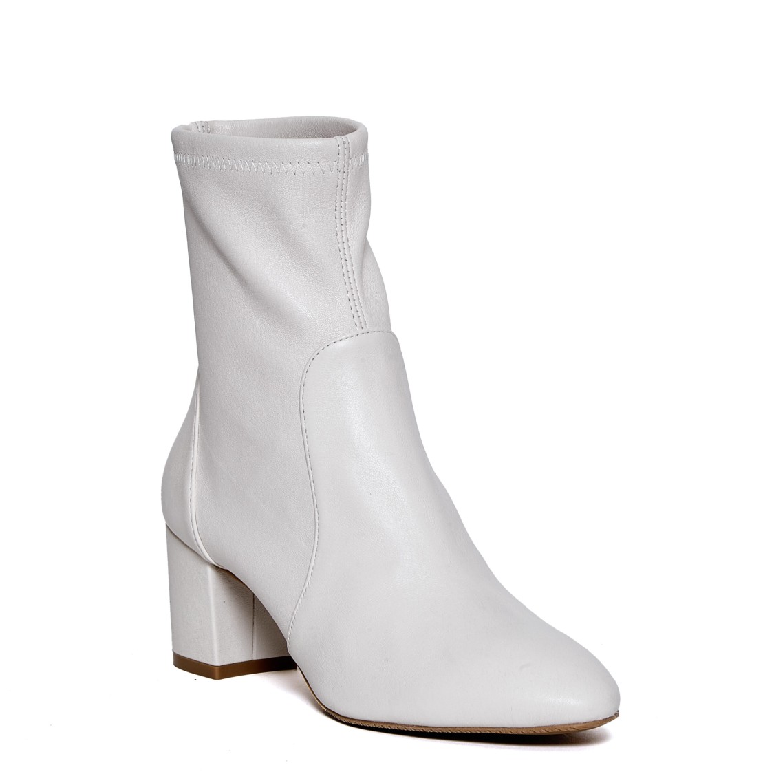 Shop Stuart Weitzman White Suede Ankle Boot 60mm Heel