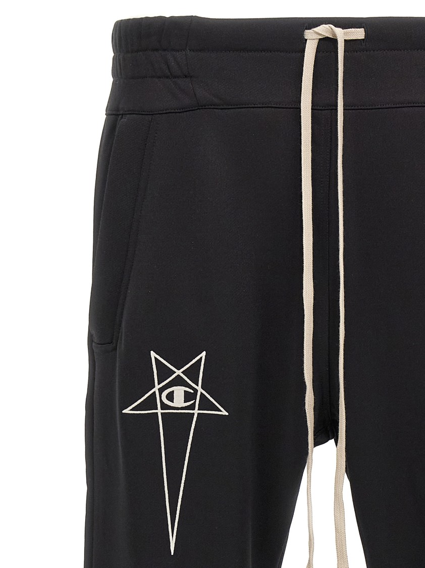 Rick Owens Contrast Logo Embroidered Joggers