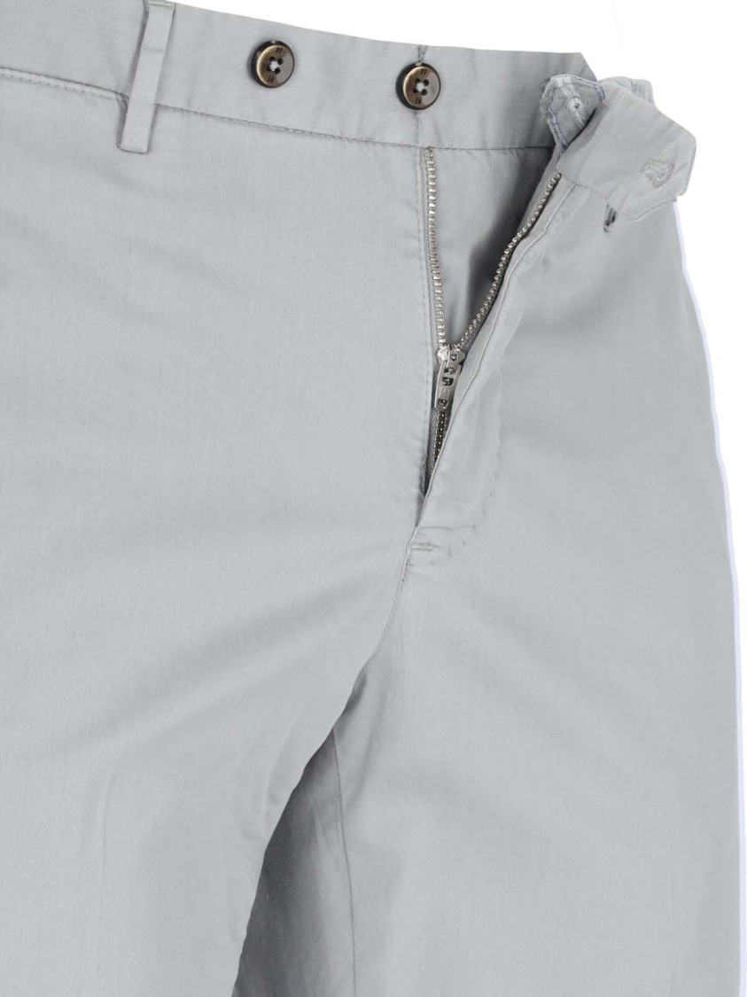 Pt Torino Superslim Grey Chinos With Straight Leg In Grey