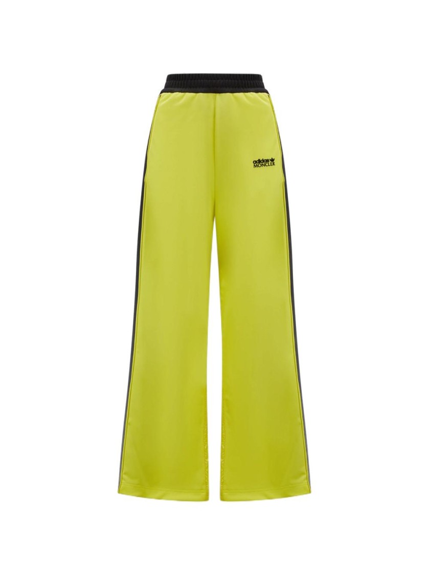 Moncler Relaxed Fit Sweatpants With Contrasting Side Stripes In Yellow