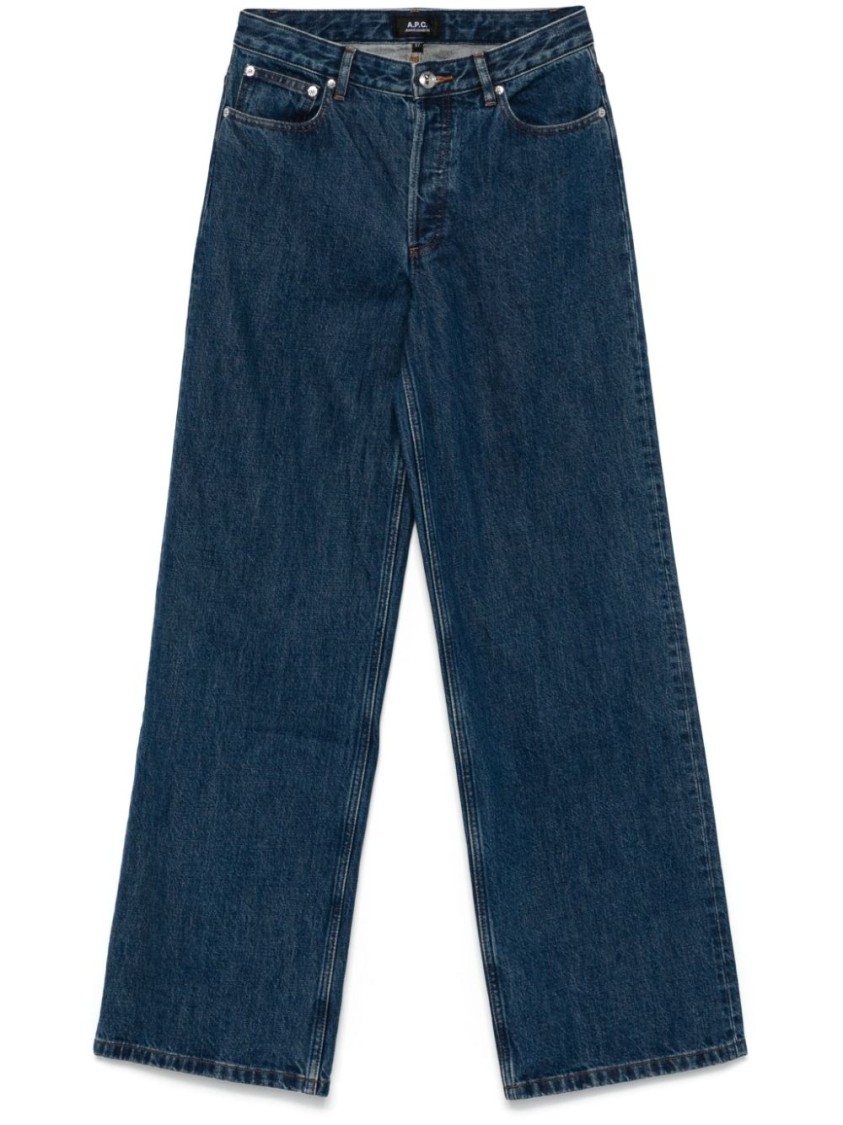 Apc Wide-leg Organic Cotton Jeans In Blue