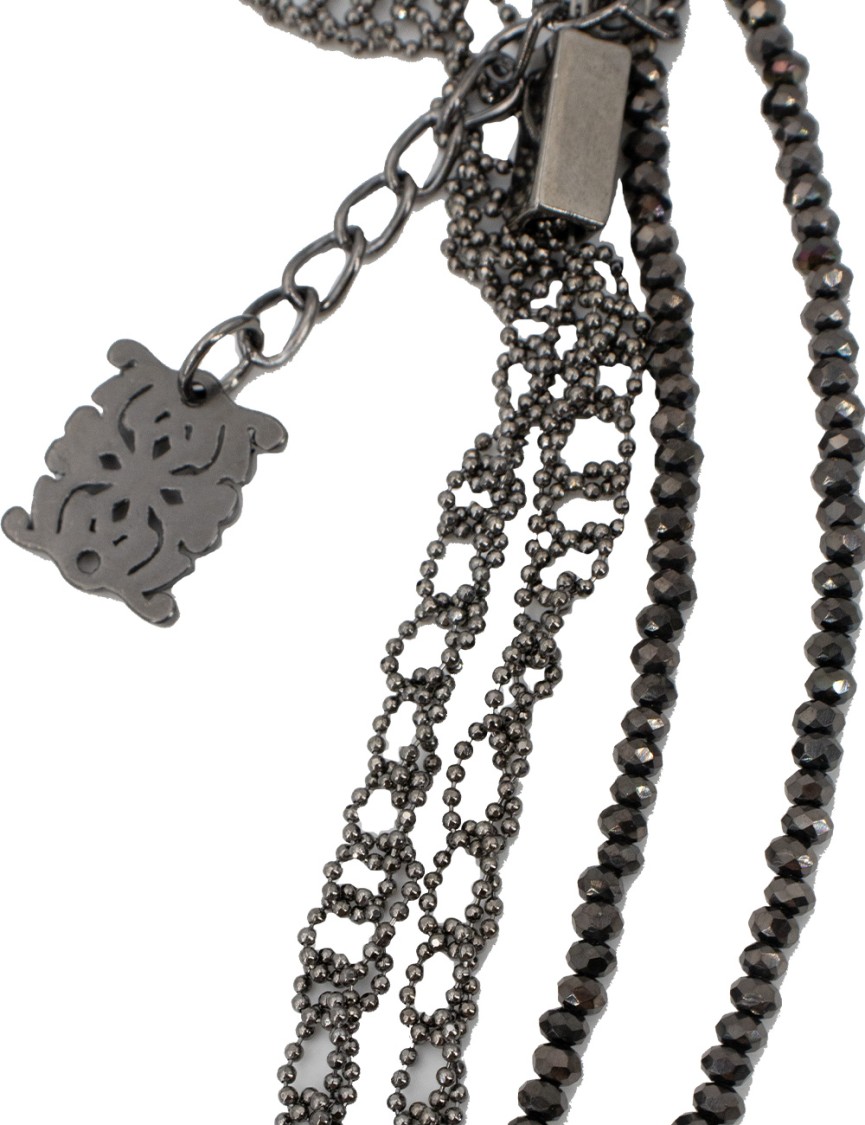 Panicale Layered Diamond-accented Necklace With Unique Chain Motif In Silver