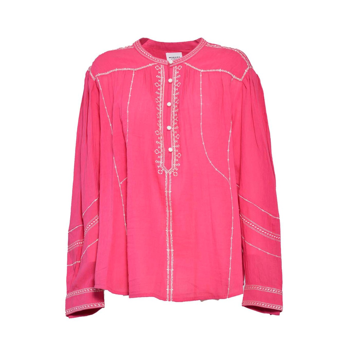 Isabel Marant Étoile Pelson Blouse In Embroidered Cotton Fuchsia