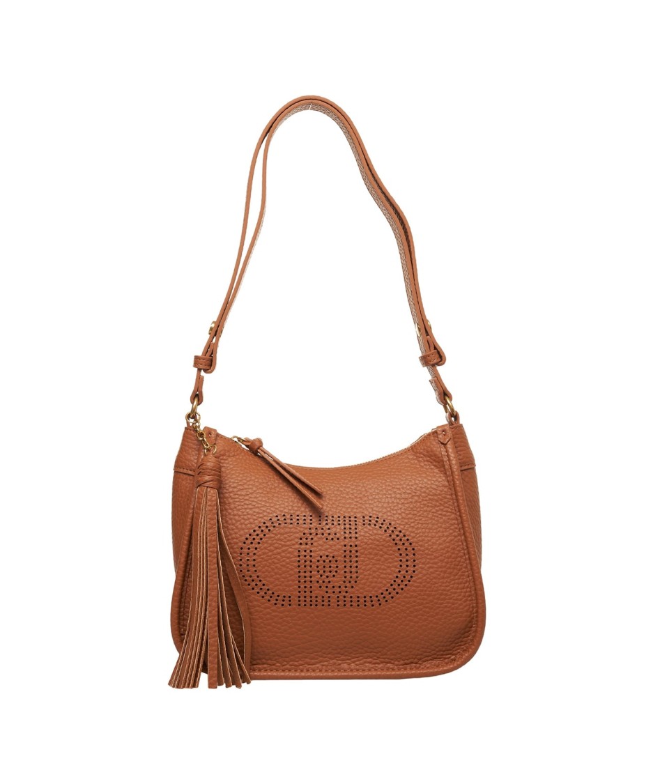 Liu •jo Liu Jo Fringe-detail Brown Shoulder Bag With Logo Accents