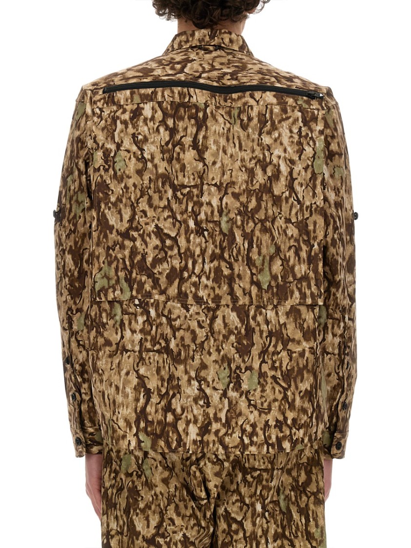 South2 West8 Camouflage Print Oversized Jacket In Brown