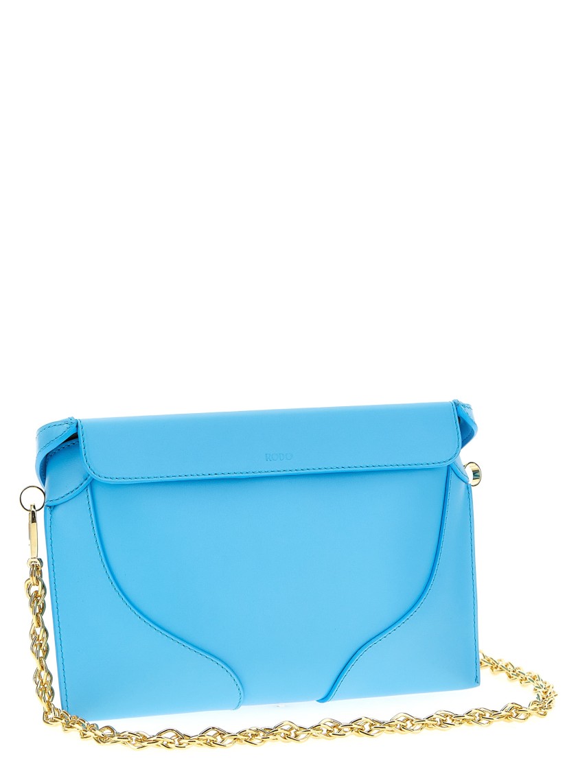 Rodo Clutch Bag With Shoulder Strap In Blue