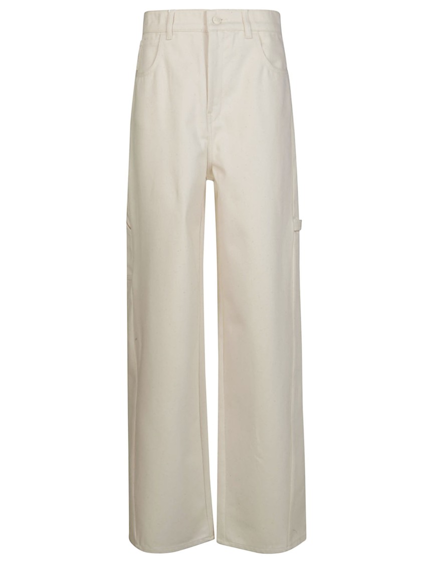 Max Mara Signal Bull Denim Fatigue Pant In White