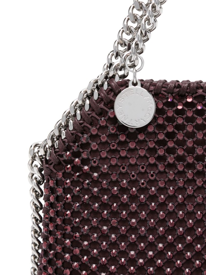 Stella Mccartney Textured Red Shoulder Bag With Chain-Link