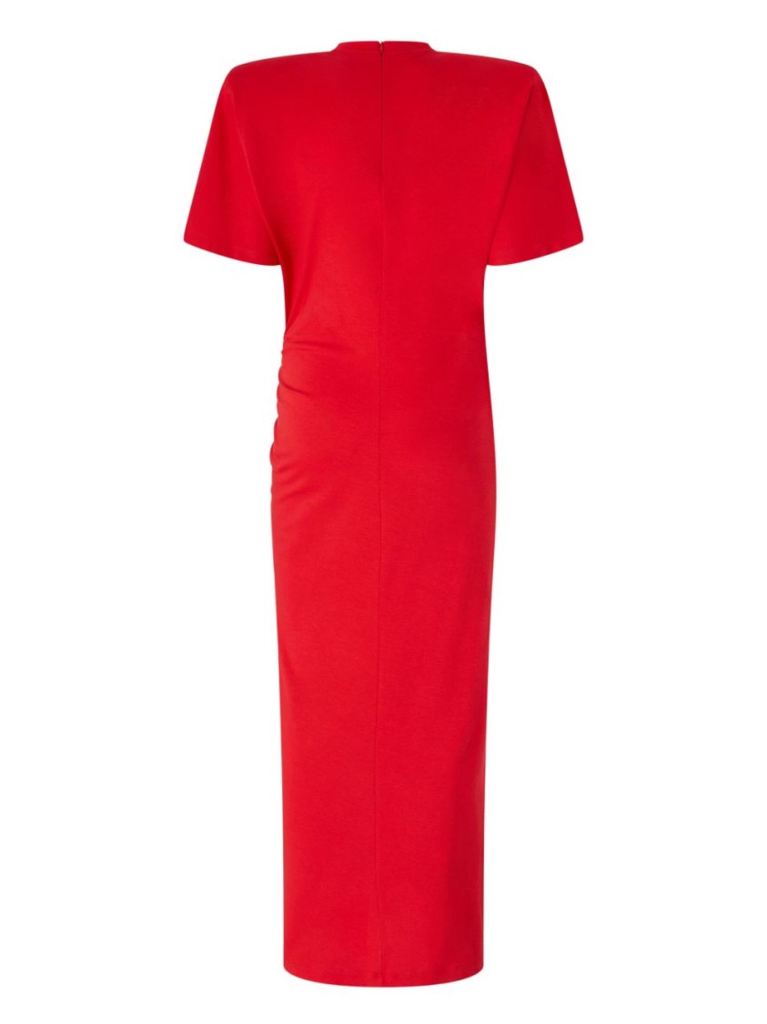 Shop Pinko Fitted Red Midi Dress