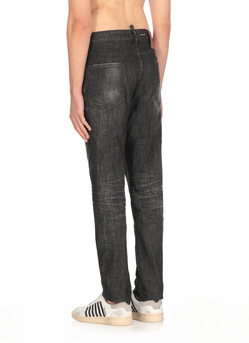 Dsquared2 Crystal-embellished Slim-cut Jeans In Grey