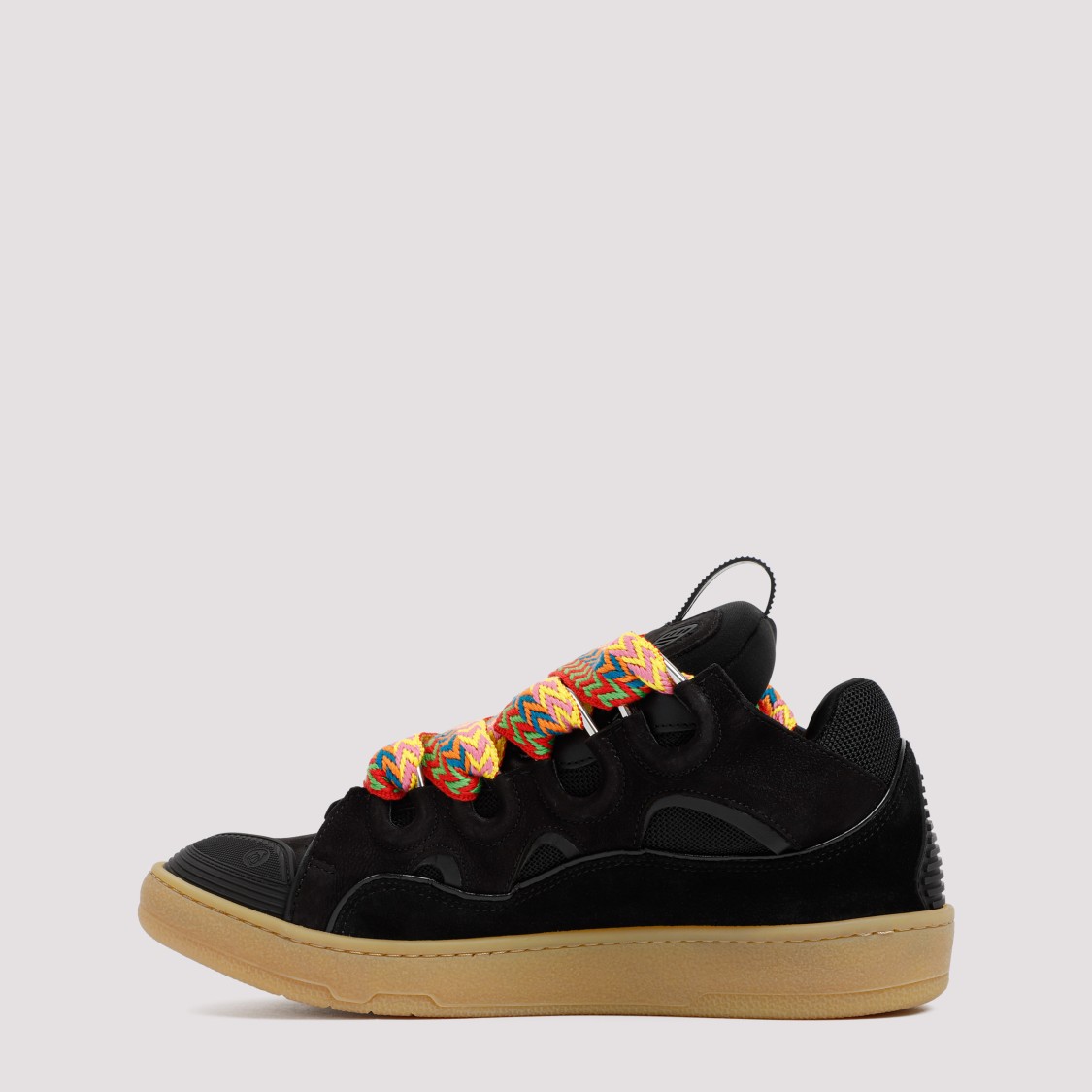 Shop Lanvin Suede Leather Curb Sneakers