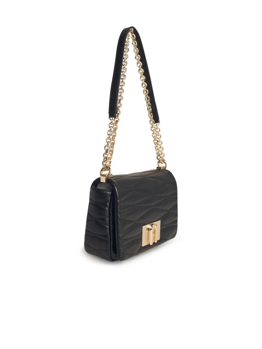 Shop Furla 1927' Small Black Leather Crossbody Bag