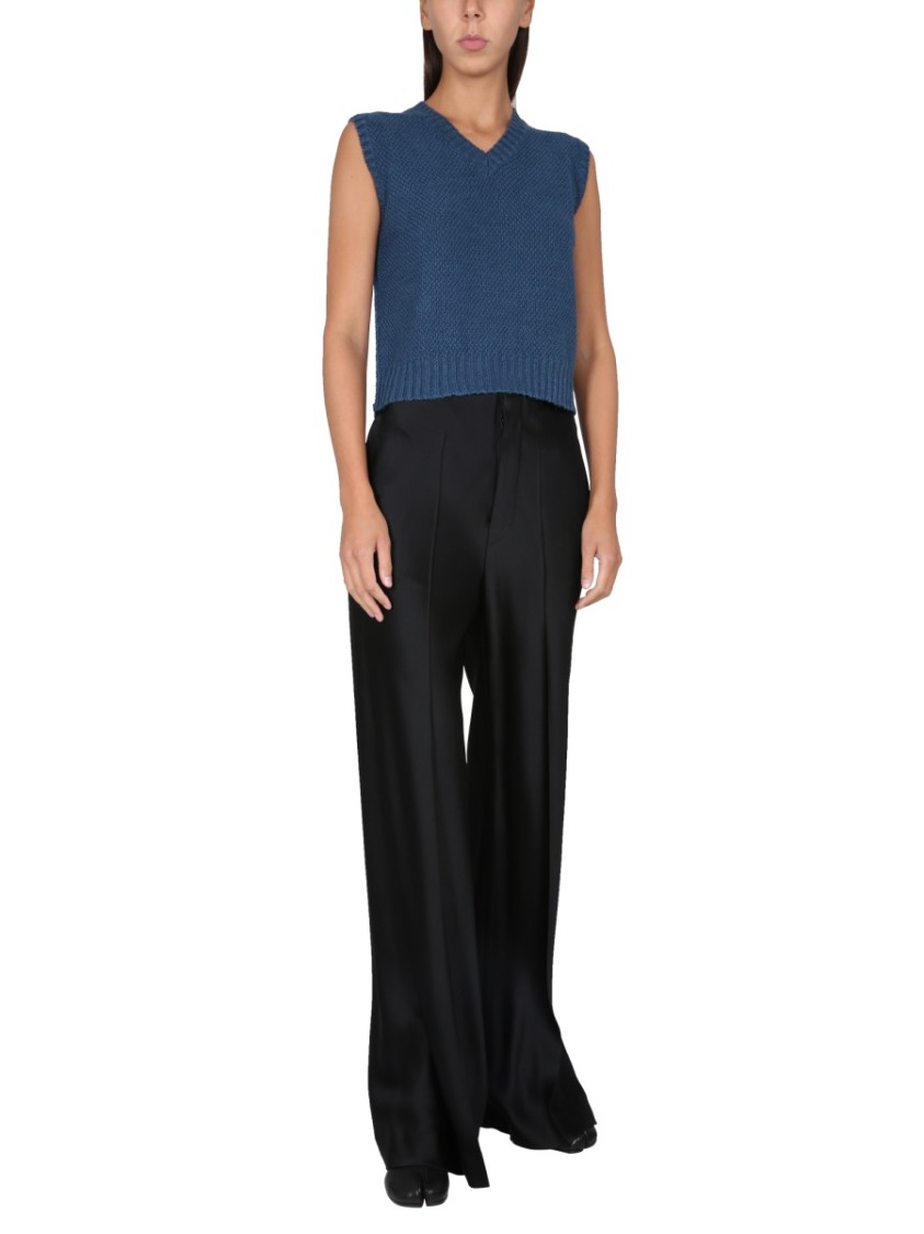 Maison Margiela Basket Stitch Sweatshirt In Blue